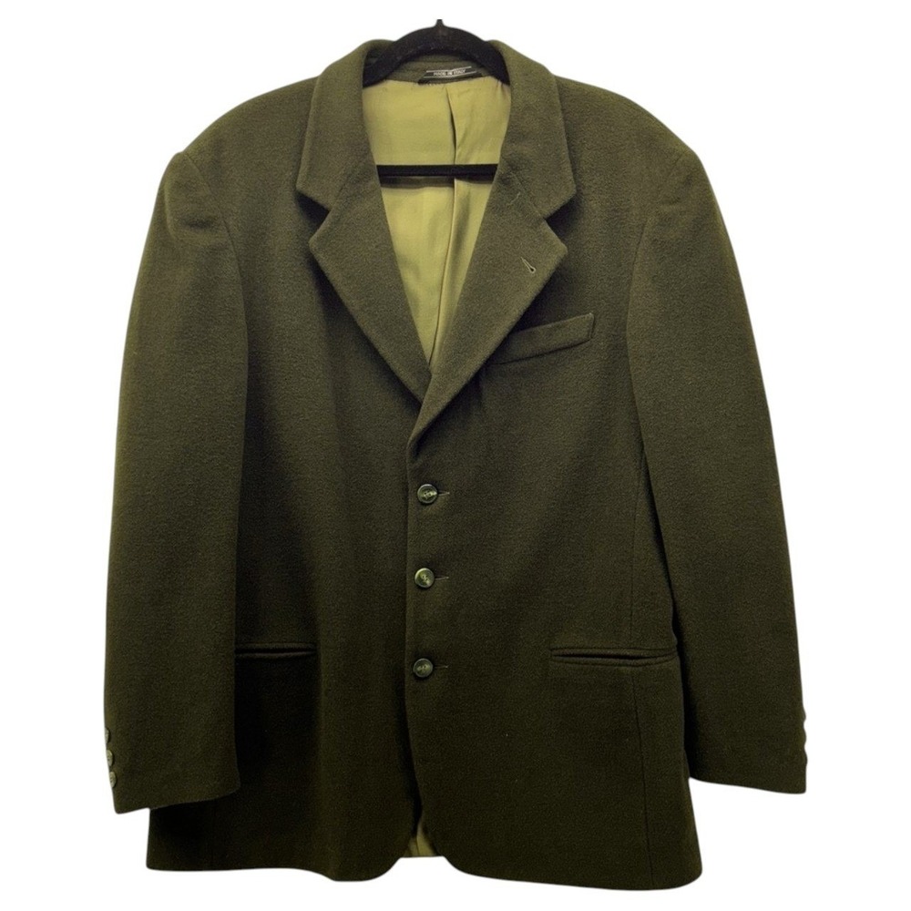 Domani Uomo Cashmere Wool Blazer Earthy‎ Green Medium